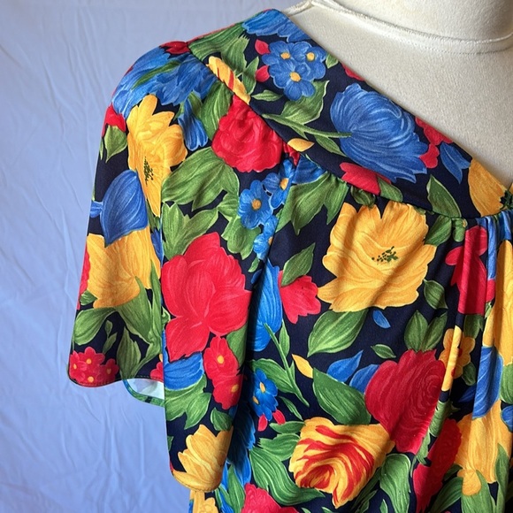 Floral Midi Vintage House Party Dress Anthony Richards women's size M - Picture 8 of 11